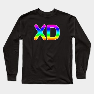 'XD' Design in Rainbow Gradient Long Sleeve T-Shirt